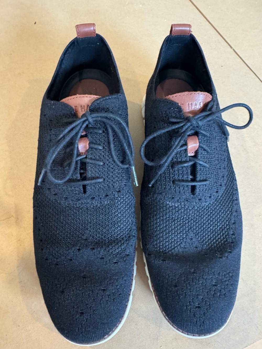Cole Haan Zero Grand Black Stitchlite Wing Tip Oxfords